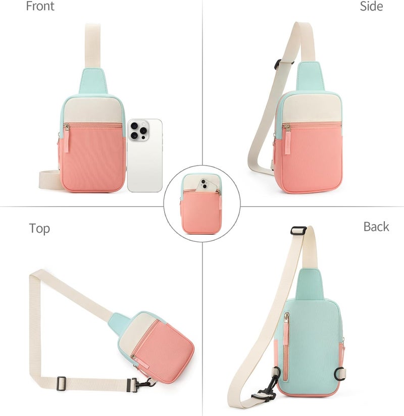cotmcor Store Valentines Day Gifts for Kids: Fanny Pack Birthday Gift for 8 9 10 11 12 Year Old Teen Girls Trendy Stuff, Preppy Colorblock Crossbody Bag Adjustable Sling Belt Bags Purse for Travel Outdoor - Image 4